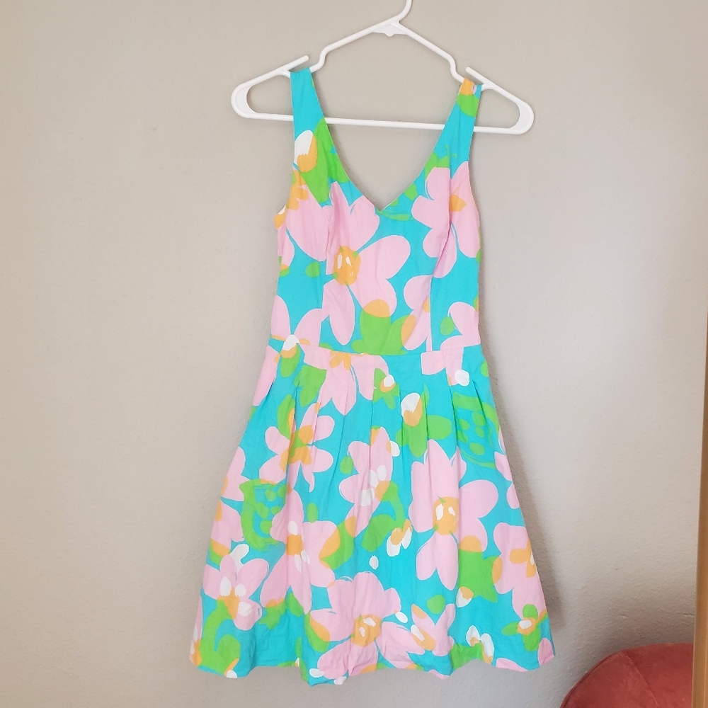 Women's Lilly Pulitzer Lexington Sleeveless Floral Dress Pink Blue Green Orange